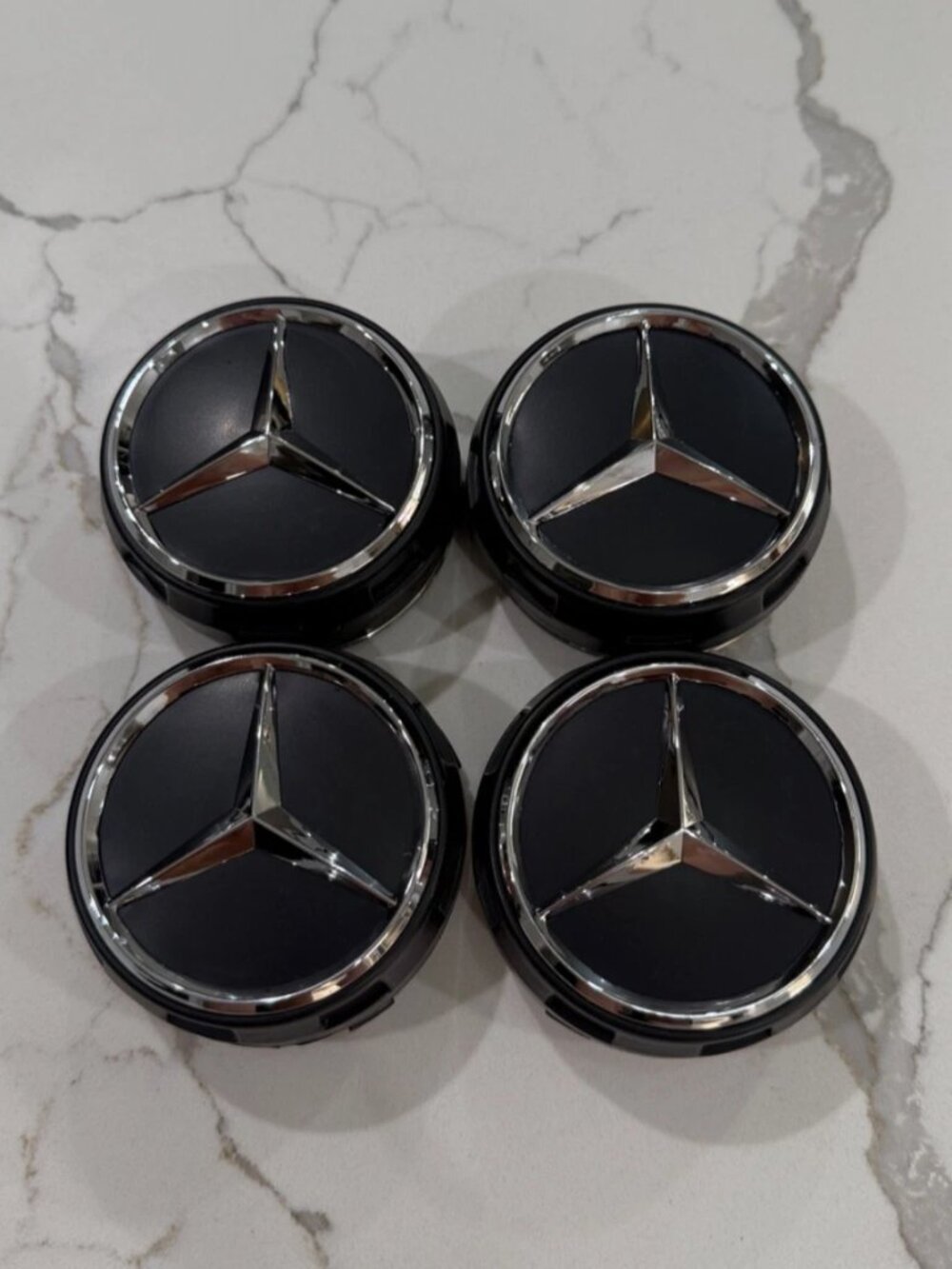 4PC 75mm Wheel Center Hub Caps Cover Raised For Mercedes-Benz AMG 0004000900
